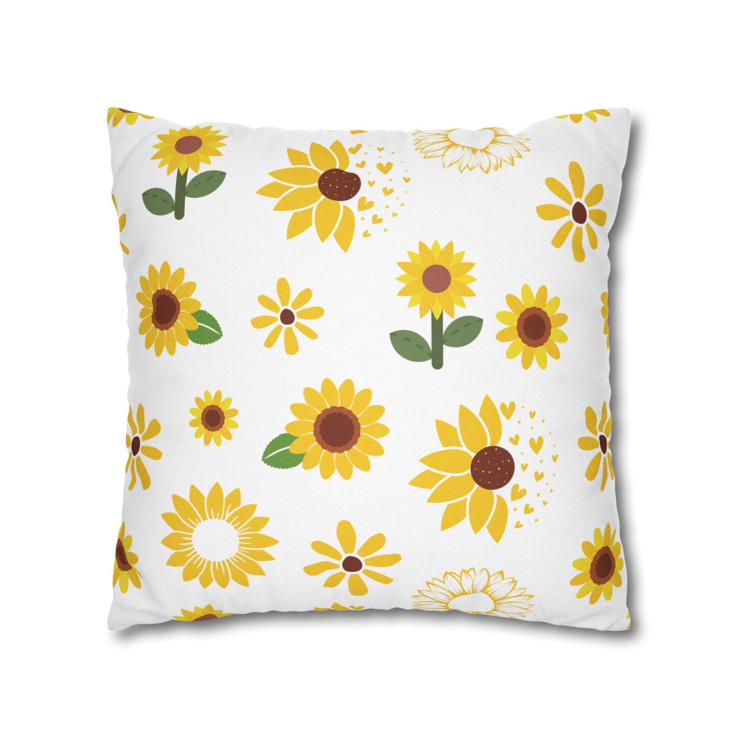 Sunflower Burst Square Pillowcase Pretty Cute Summer Flower Pillow Sham Floral Spring Accent Pillowcase Dorm Room Decor - Home Decor - Kristine Celestine