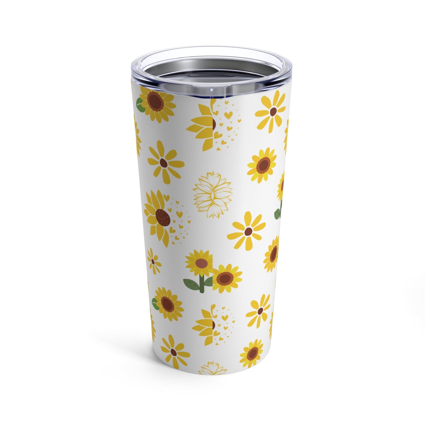 Sunflower Burst Tumbler 20 oz Cute Sunny Summer Drinkware Yellow Spring Flower Classic Garden Lover Birthday Gift - Mug - Kristine Celestine