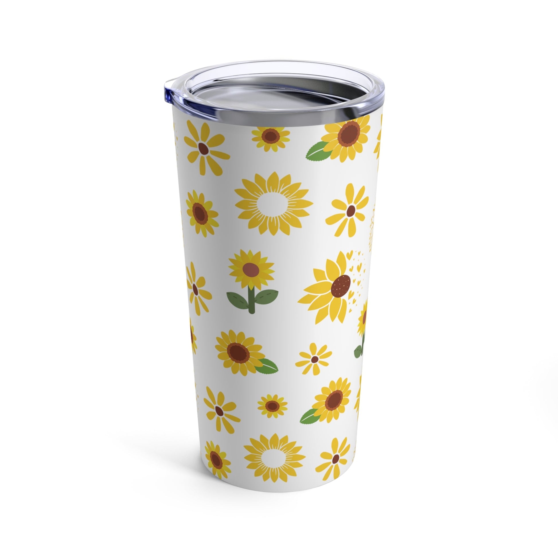 Sunflower Burst Tumbler 20 oz Cute Sunny Summer Drinkware Yellow Spring Flower Classic Garden Lover Birthday Gift - Mug - Kristine Celestine