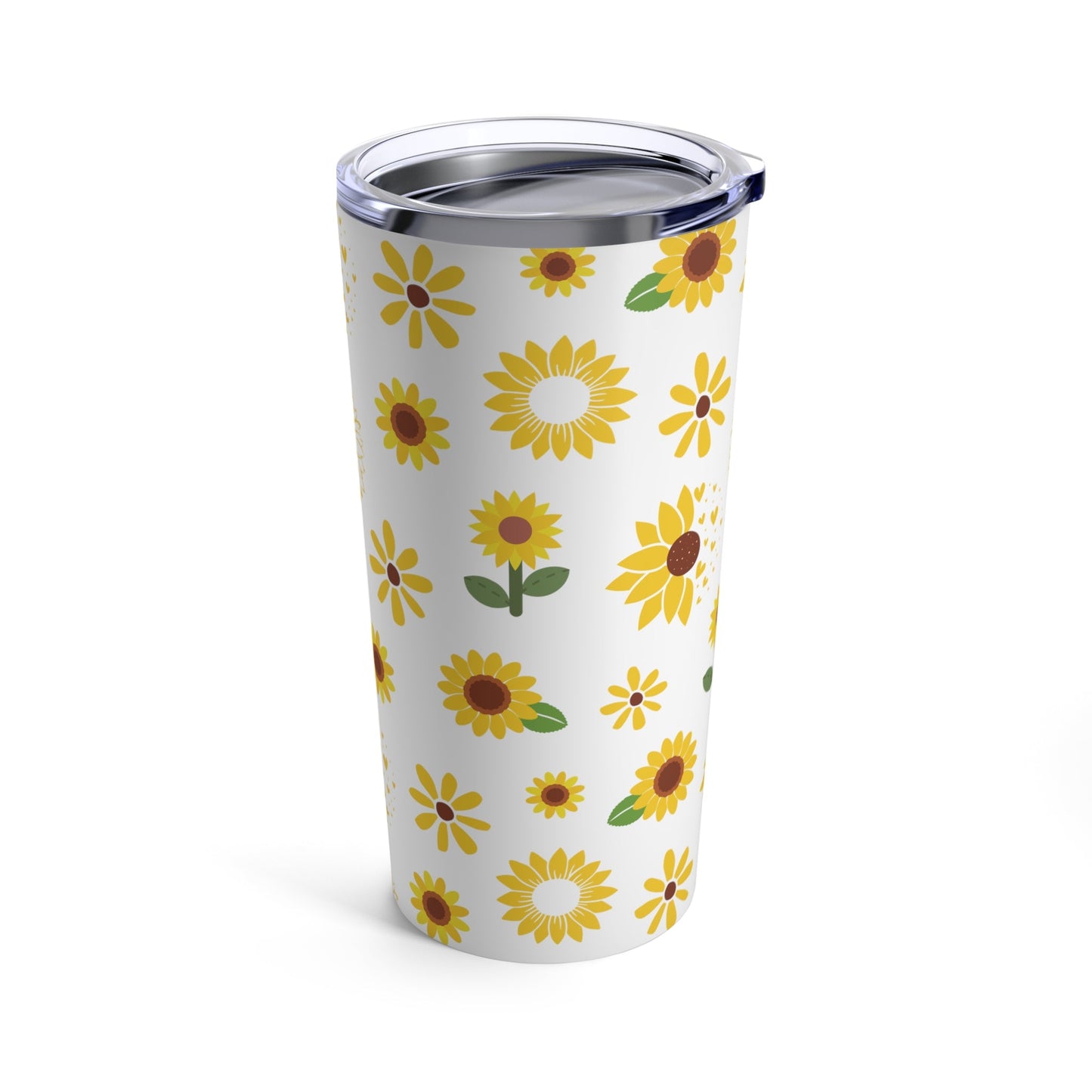 Sunflower Burst Tumbler 20 oz Cute Sunny Summer Drinkware Yellow Spring Flower Classic Garden Lover Birthday Gift - Mug - Kristine Celestine