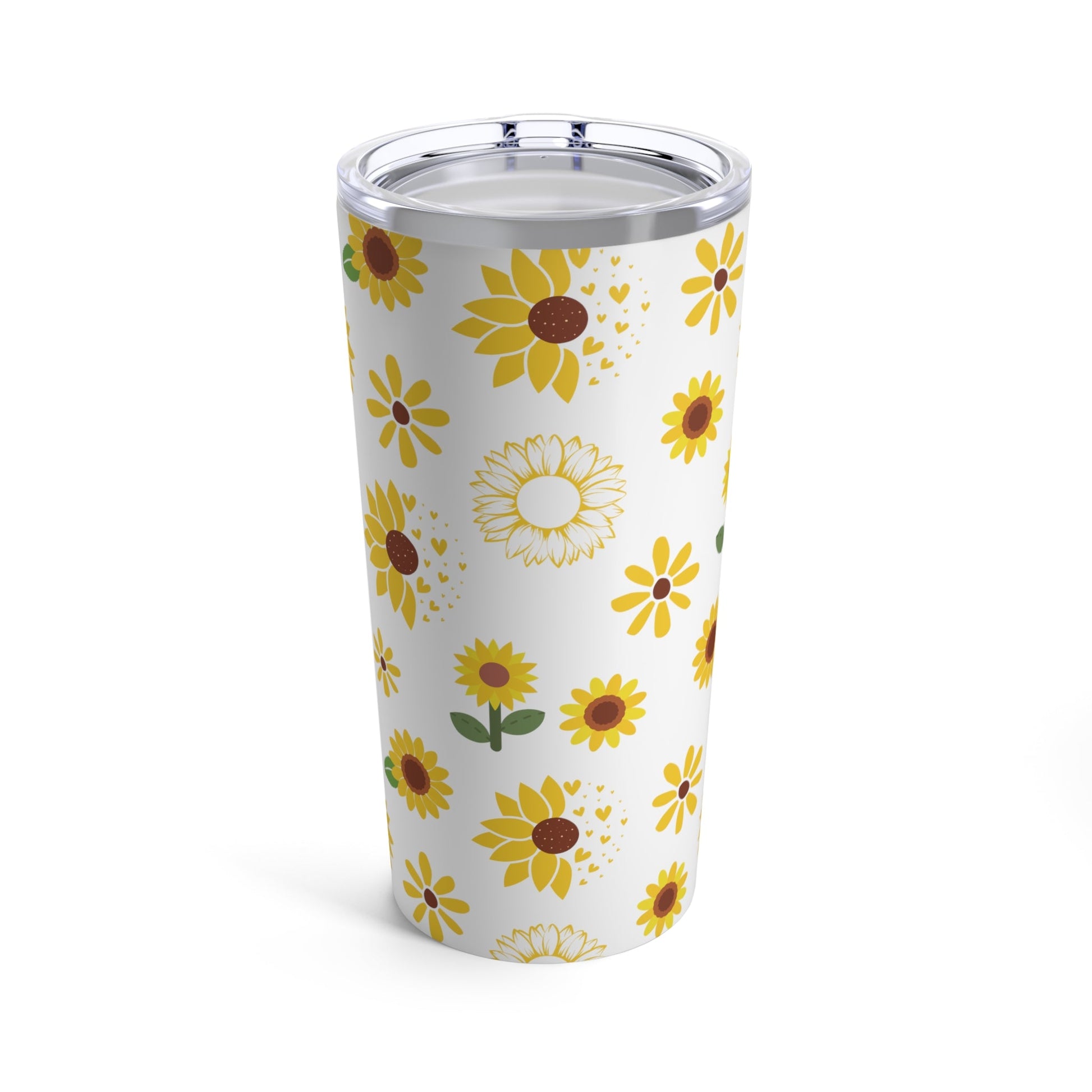 Sunflower Burst Tumbler 20 oz Cute Sunny Summer Drinkware Yellow Spring Flower Classic Garden Lover Birthday Gift - Mug - Kristine Celestine