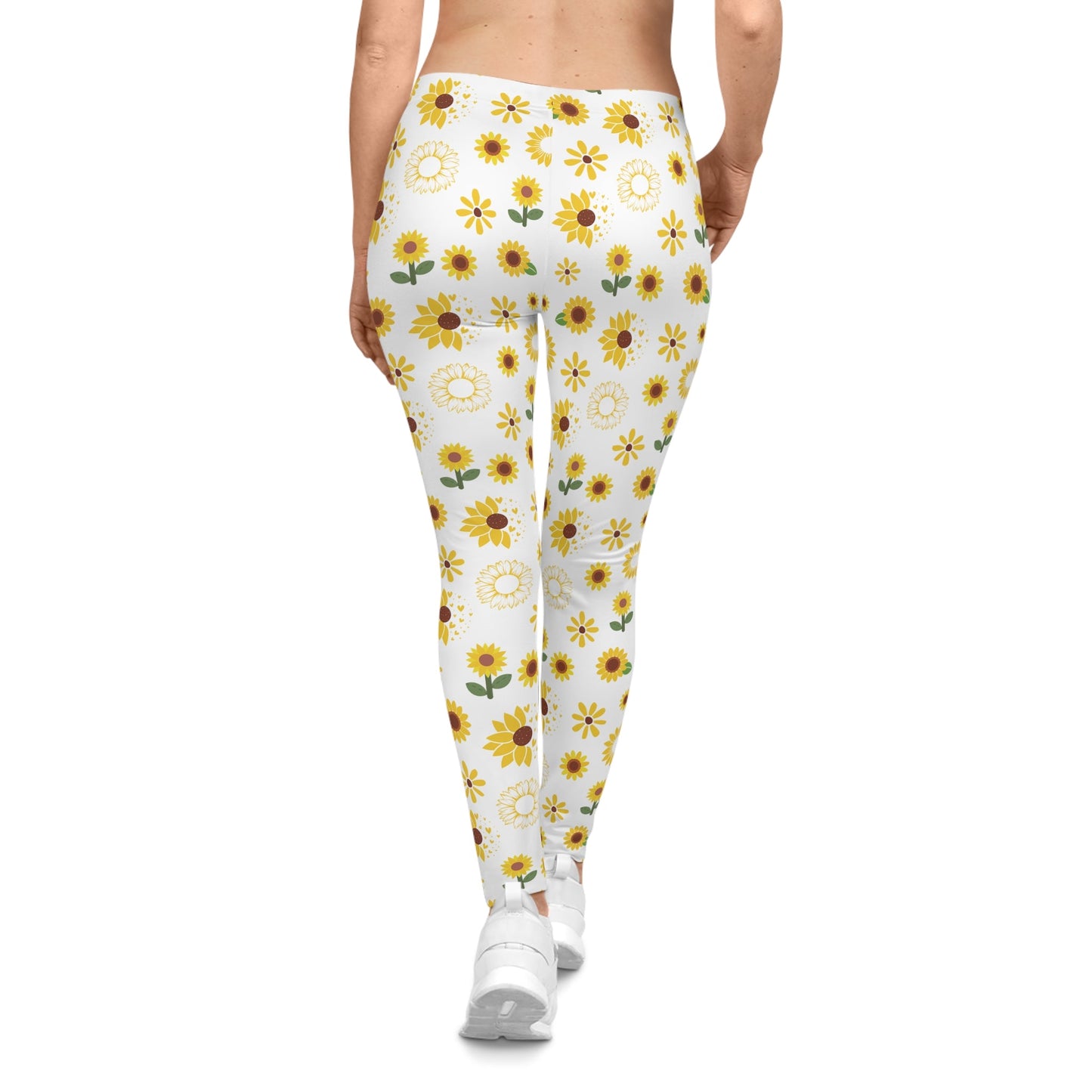 Sunflower Burst Women's Casual Leggings Cute Yellow Summer Flower Exercise Attire Floral Spring Gym Leggings Bright Morning Yoga Pants - All Over Prints - Kristine Celestine