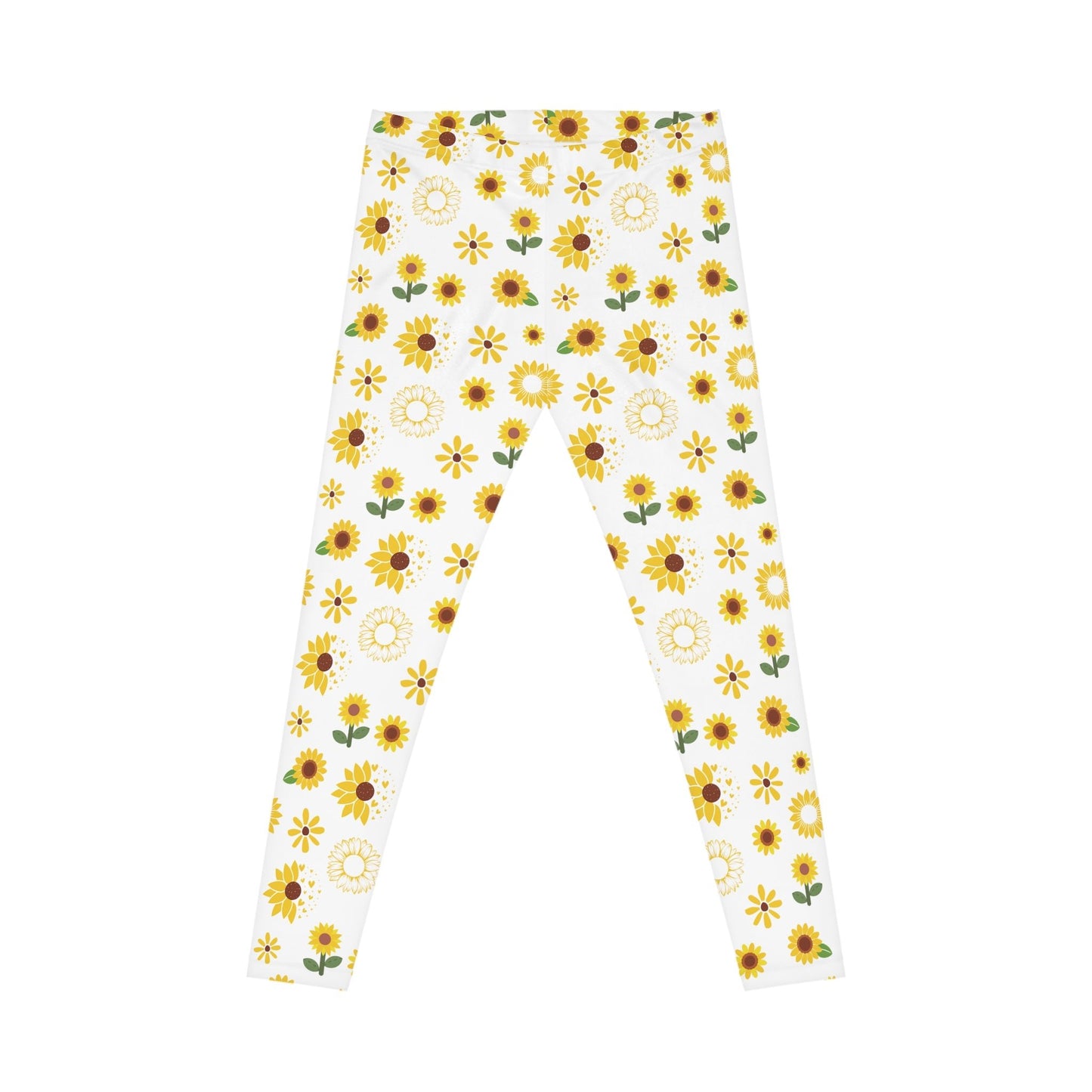 Sunflower Burst Women's Casual Leggings Cute Yellow Summer Flower Exercise Attire Floral Spring Gym Leggings Bright Morning Yoga Pants - All Over Prints - Kristine Celestine