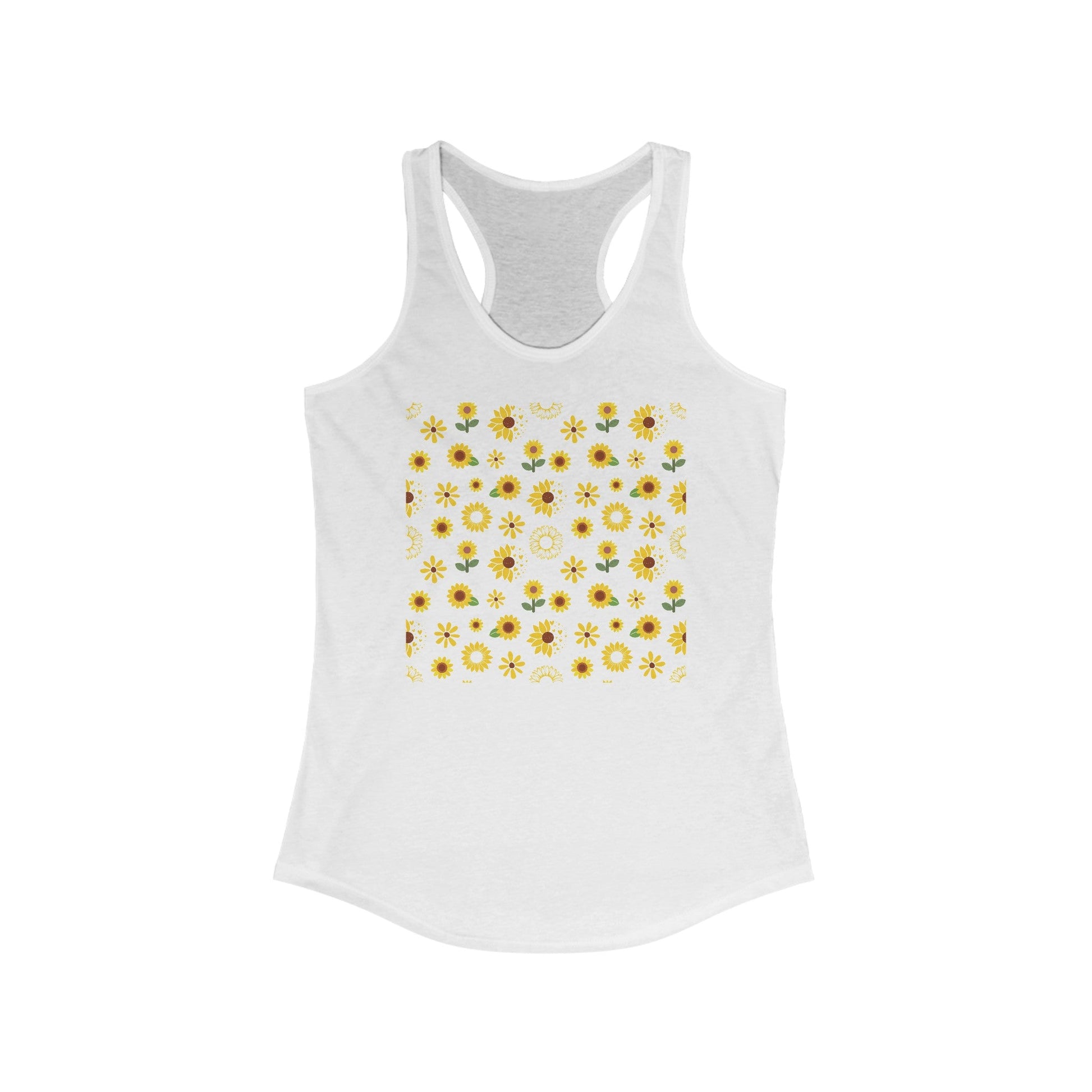 Sunflower Burst Women's Tank Top Yellow Flower Garden Gym Sleeveless Top Yellow Meadow Exercise Attire Floral Yoga Top - Tank Top - Kristine Celestine