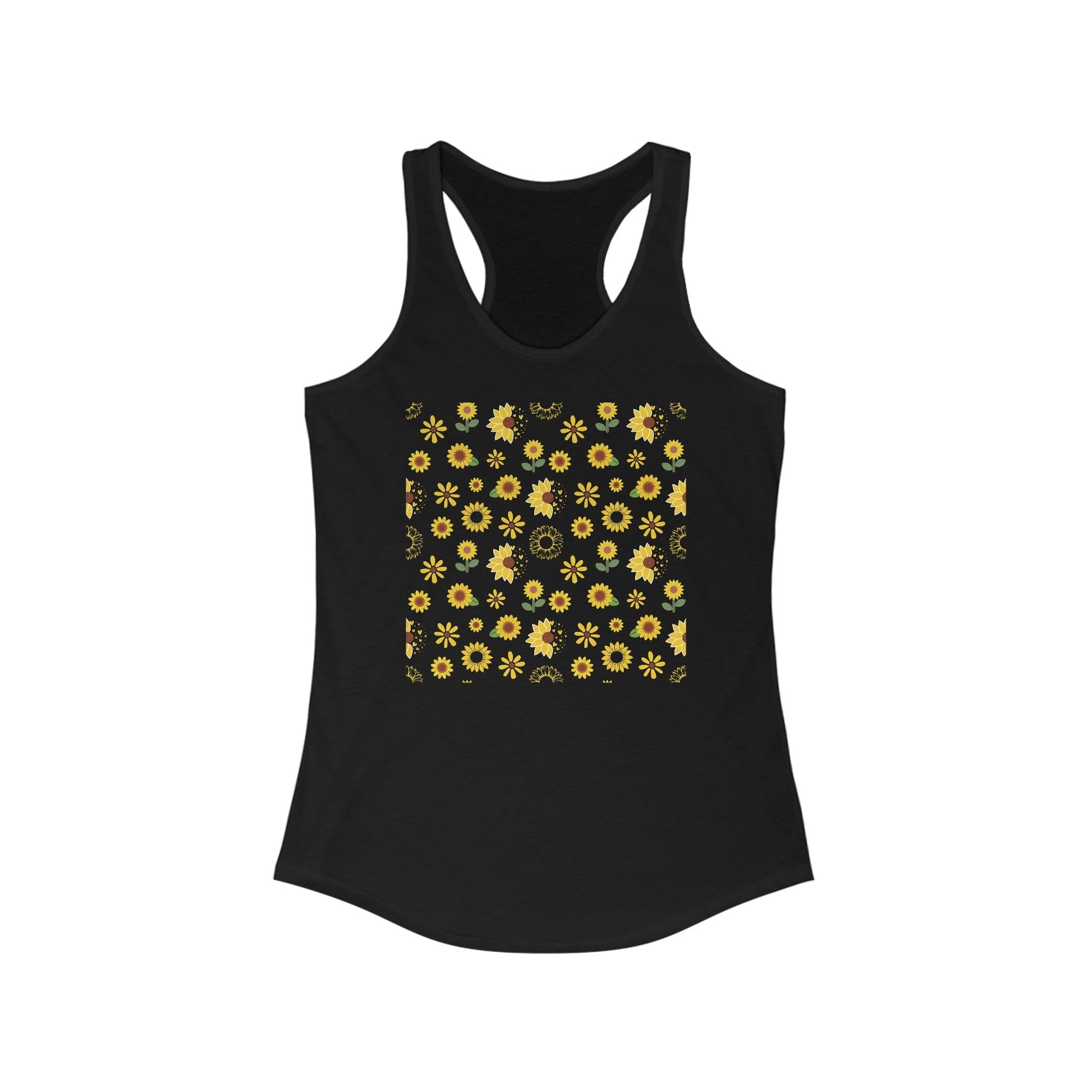 Sunflower Burst Women's Tank Top Yellow Flower Garden Gym Sleeveless Top Yellow Meadow Exercise Attire Floral Yoga Top - Tank Top - Kristine Celestine