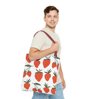 Tropical Strawberry Tote Bag - Bags - Kristine Celestine