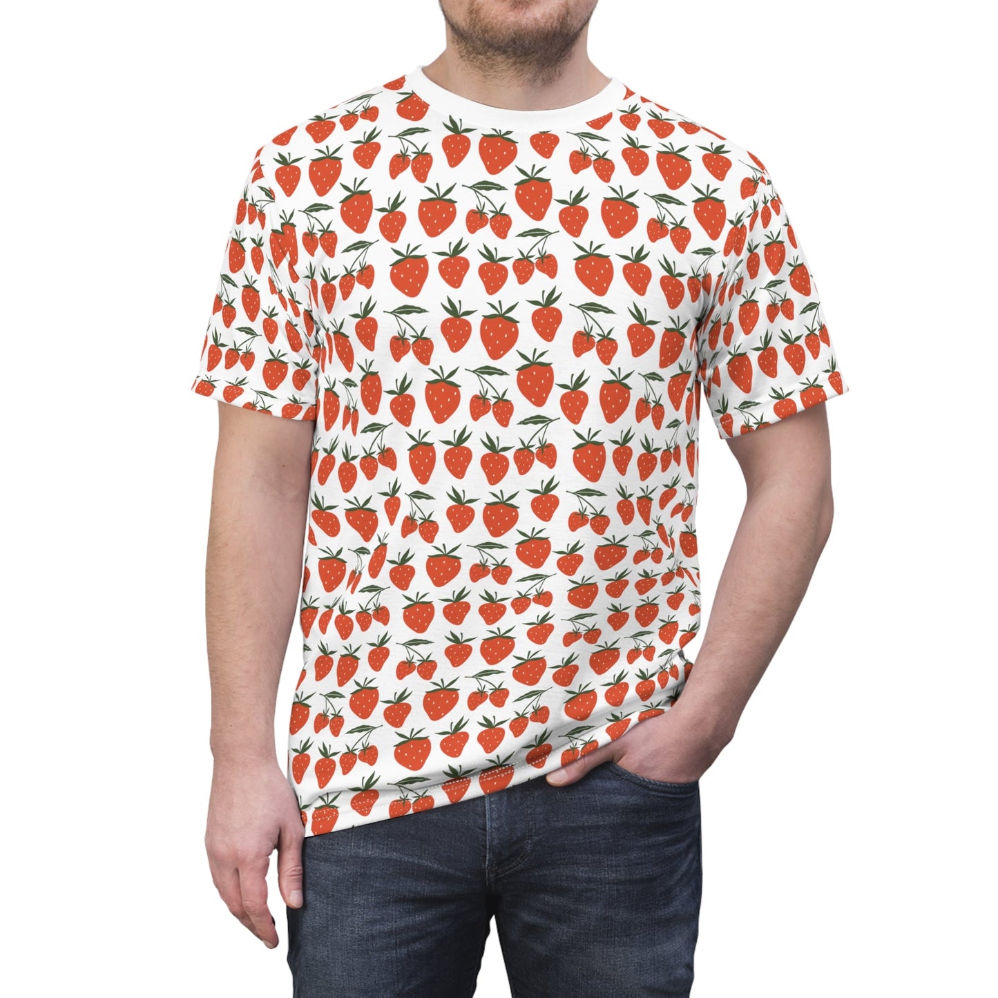 Tropical Strawberry Patterned T - Shirt - T - Shirt - Kristine Celestine