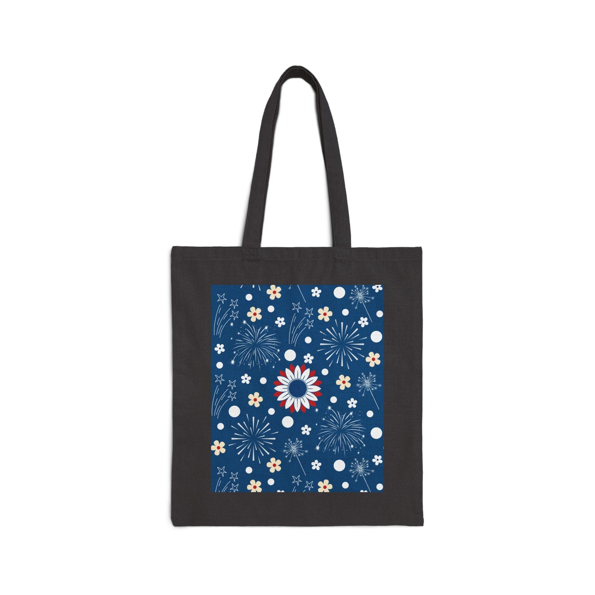 USA Daisy Fireworks Cotton Canvas Tote Bag - Bags - Kristine Celestine