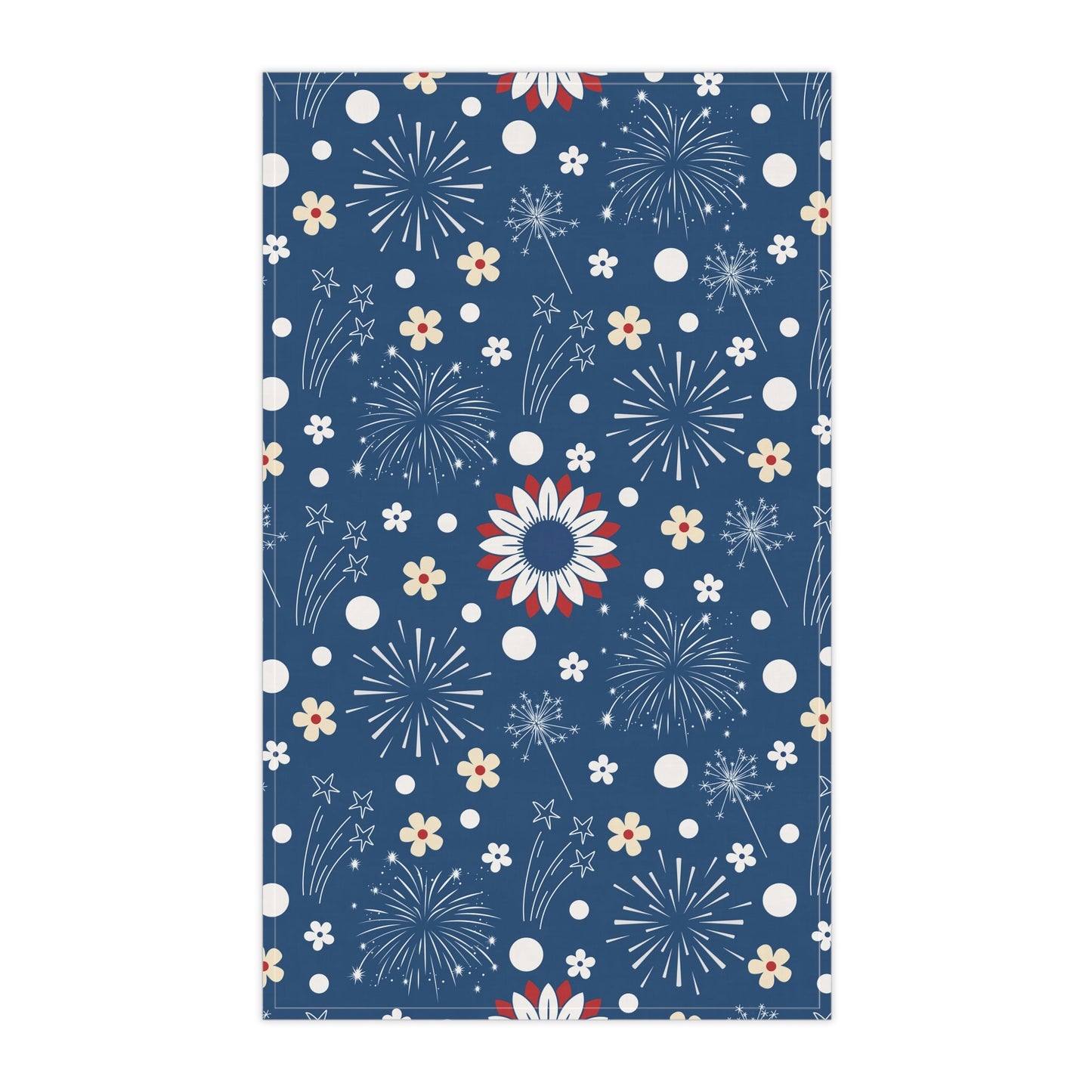 USA Daisy Fireworks Kitchen Towel - Kitchen Towel - Kristine Celestine