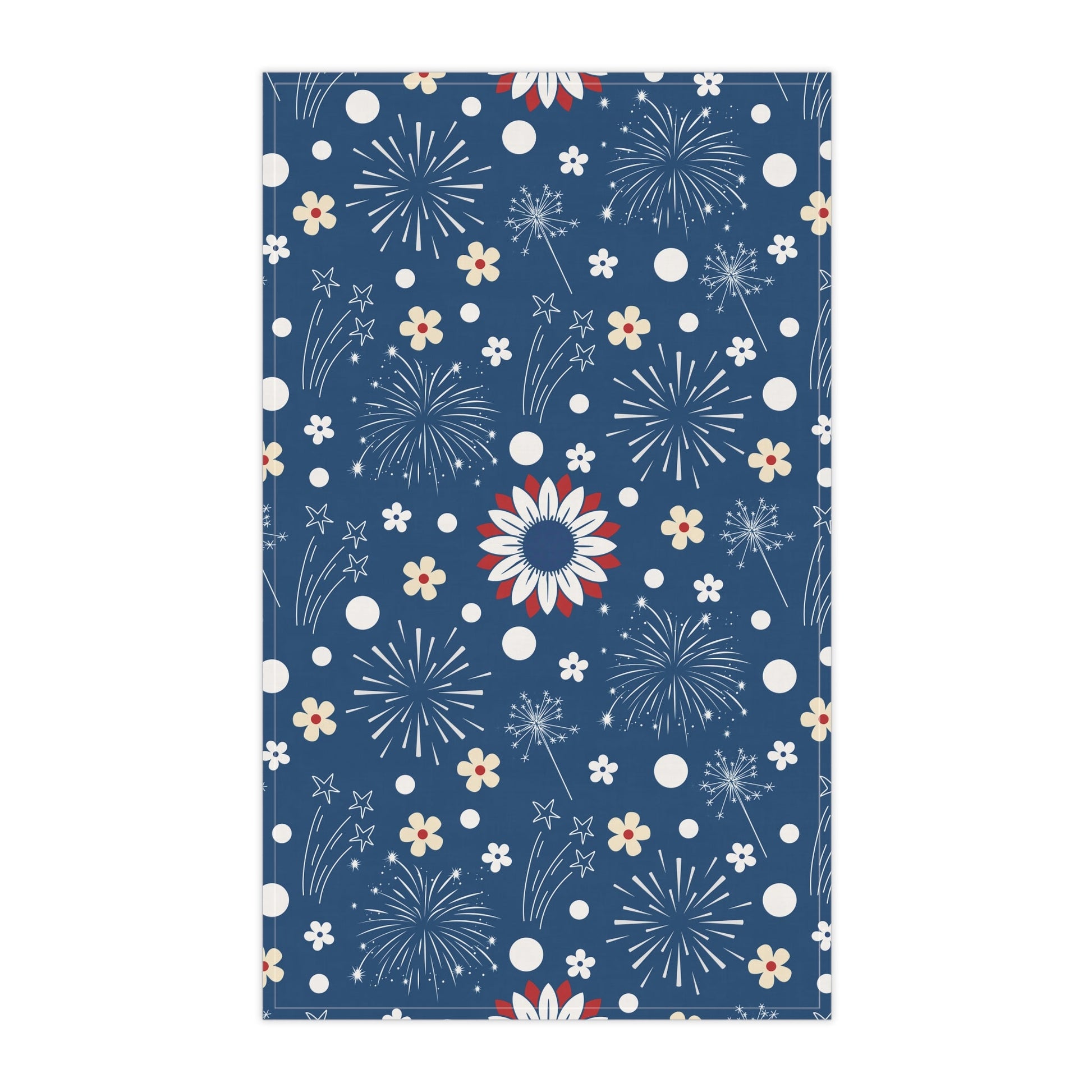 USA Daisy Fireworks Kitchen Towel - Kitchen Towel - Kristine Celestine