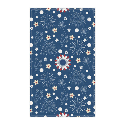 USA Daisy Fireworks Kitchen Towel - Kitchen Towel - Kristine Celestine