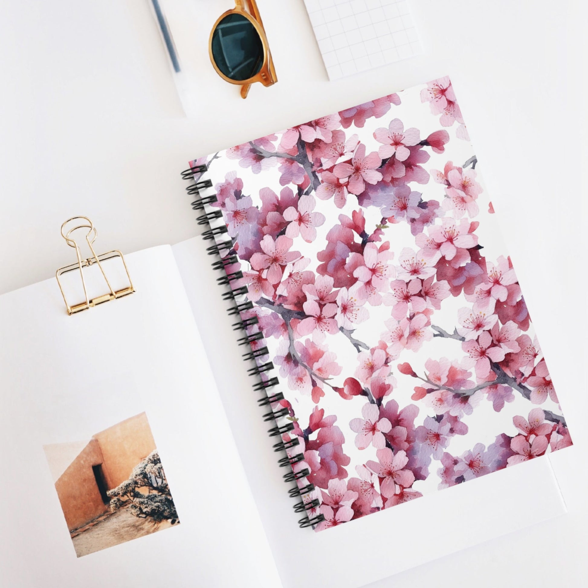 Lilac Plum Floral Spiral Notebook 6x8" (vJ) - Notebook - Kristine Celestine