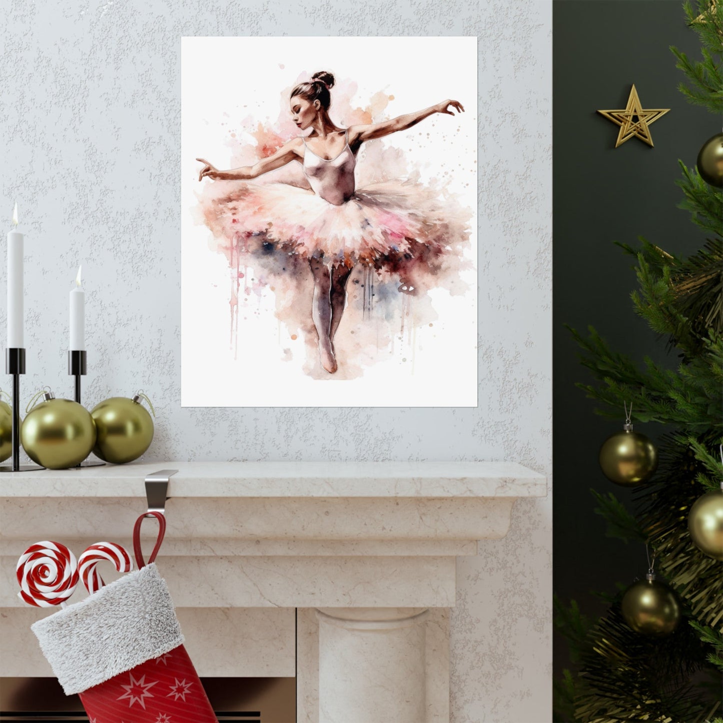 Watercolor Ballerina Dancer Wall Art Poster (A3) - Poster - Kristine Celestine