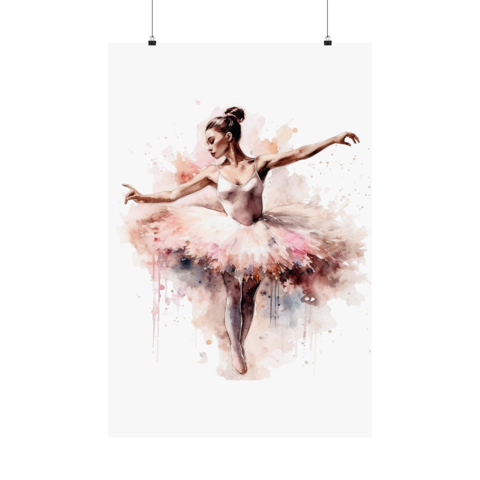 Watercolor Ballerina Dancer Wall Art Poster (A3) - Poster - Kristine Celestine