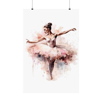 Watercolor Ballerina Dancer Wall Art Poster (A3) - Poster - Kristine Celestine