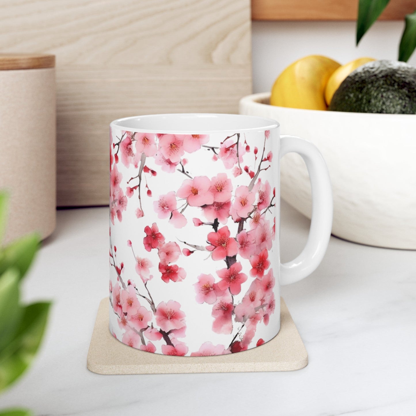 Magenta Cherry Blossom Mug (v4) - Mug - Kristine Celestine