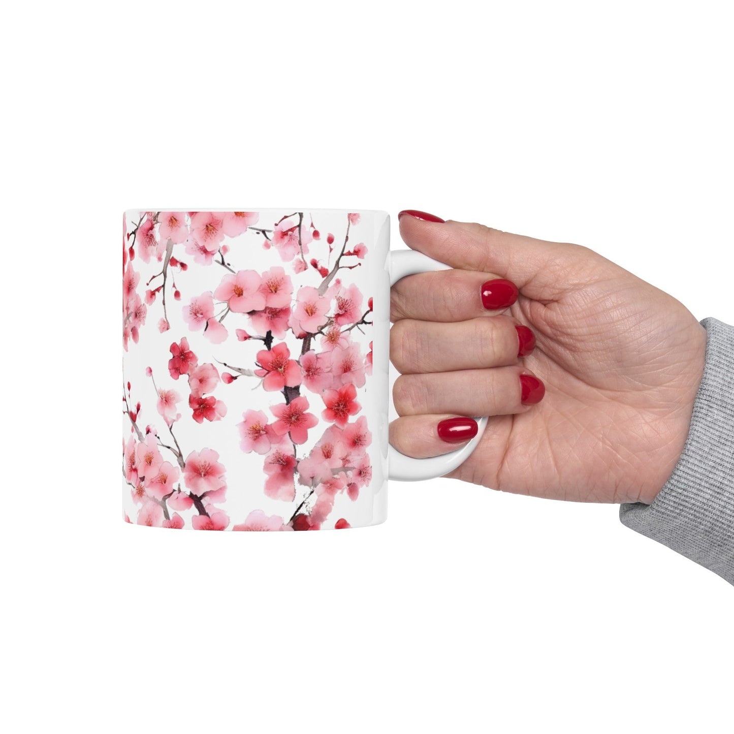 Magenta Cherry Blossom Mug (v4) - Mug - Kristine Celestine