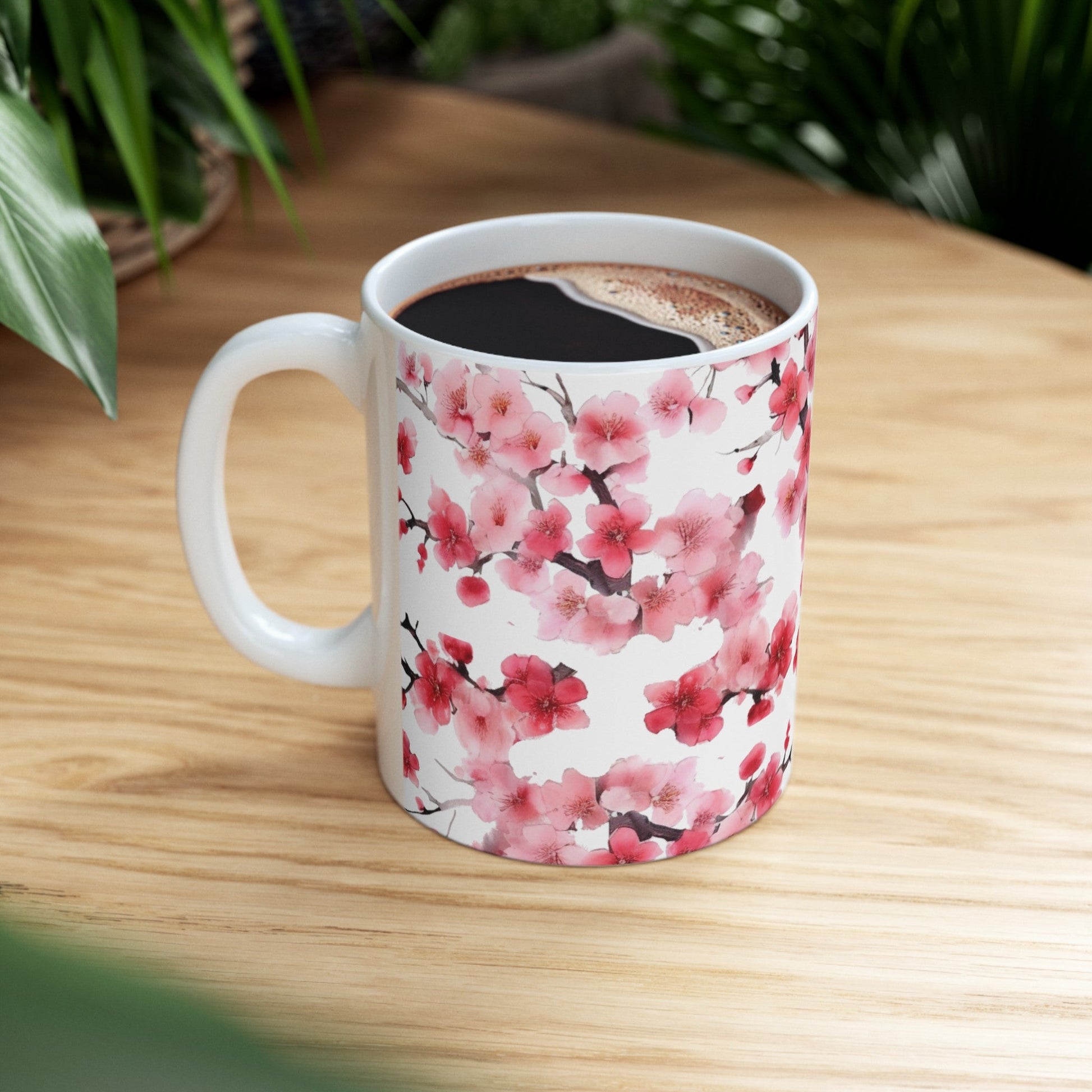 Magenta Cherry Blossom Mug (v4) - Mug - Kristine Celestine