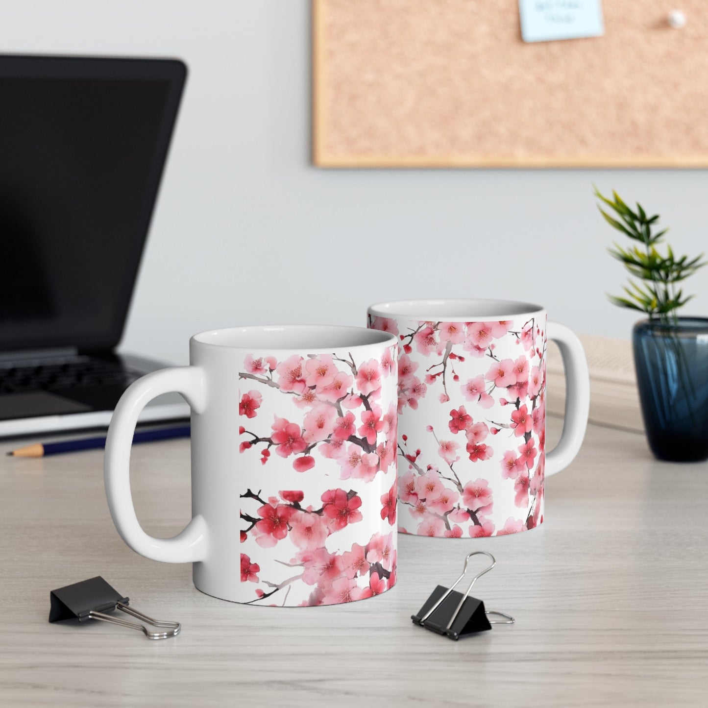 Magenta Cherry Blossom Mug (v4) - Mug - Kristine Celestine