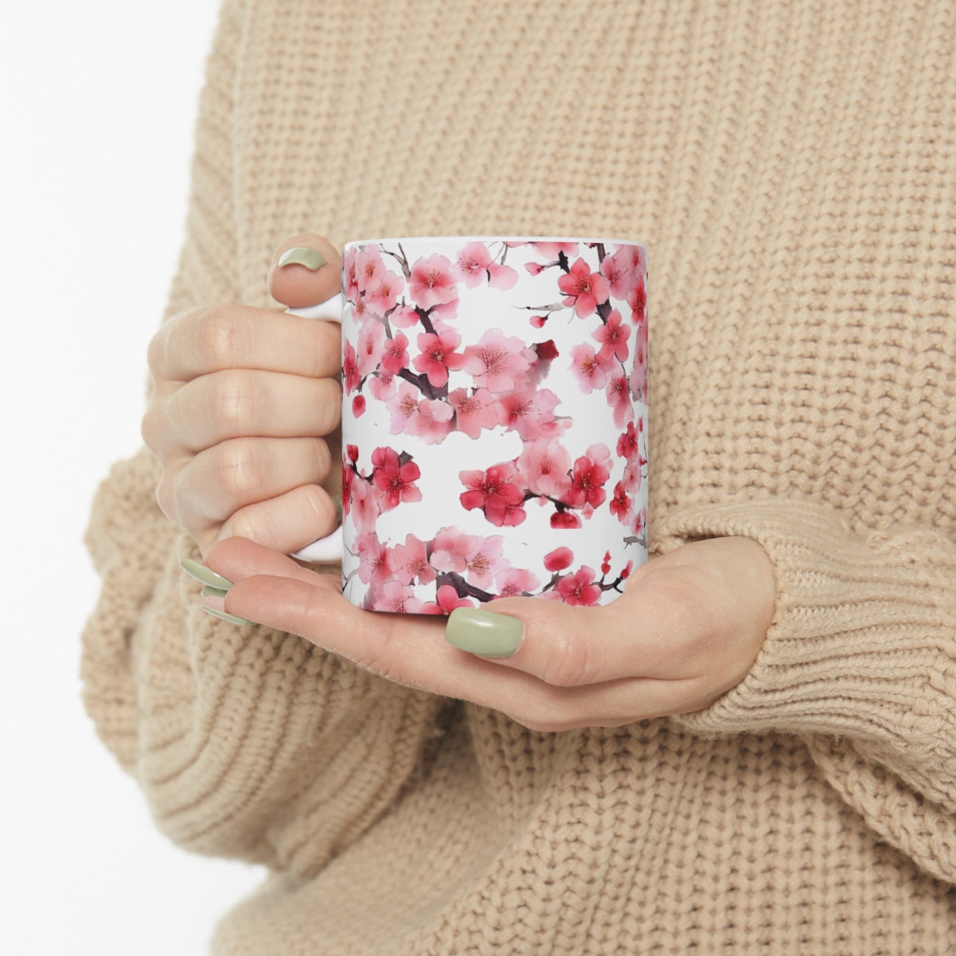 Magenta Cherry Blossom Mug (v4) - Mug - Kristine Celestine