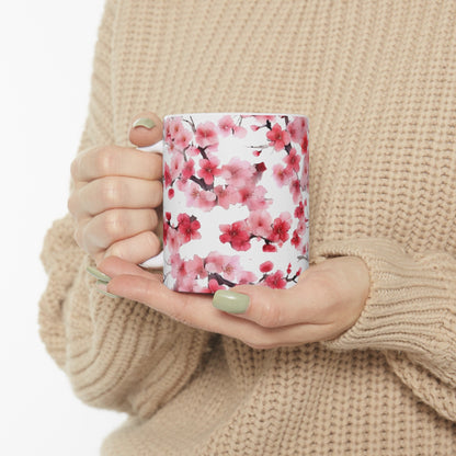 Magenta Cherry Blossom Mug (v4) - Mug - Kristine Celestine