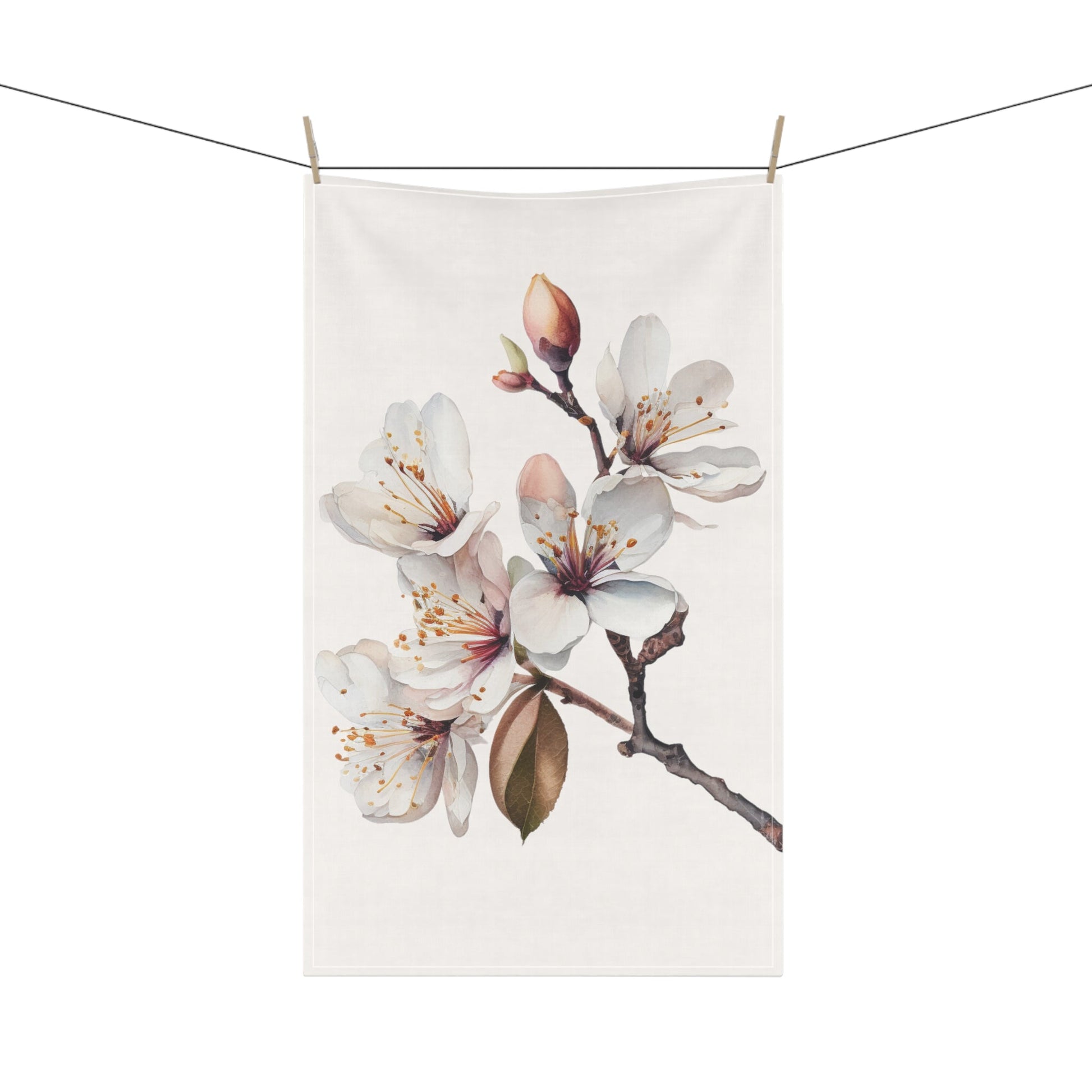 White Blossom Kitchen Towel (vS) - Kitchen Towel - Kristine Celestine