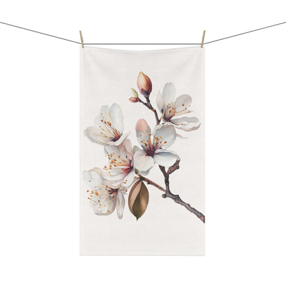 White Blossom Kitchen Towel (vS) - Kitchen Towel - Kristine Celestine