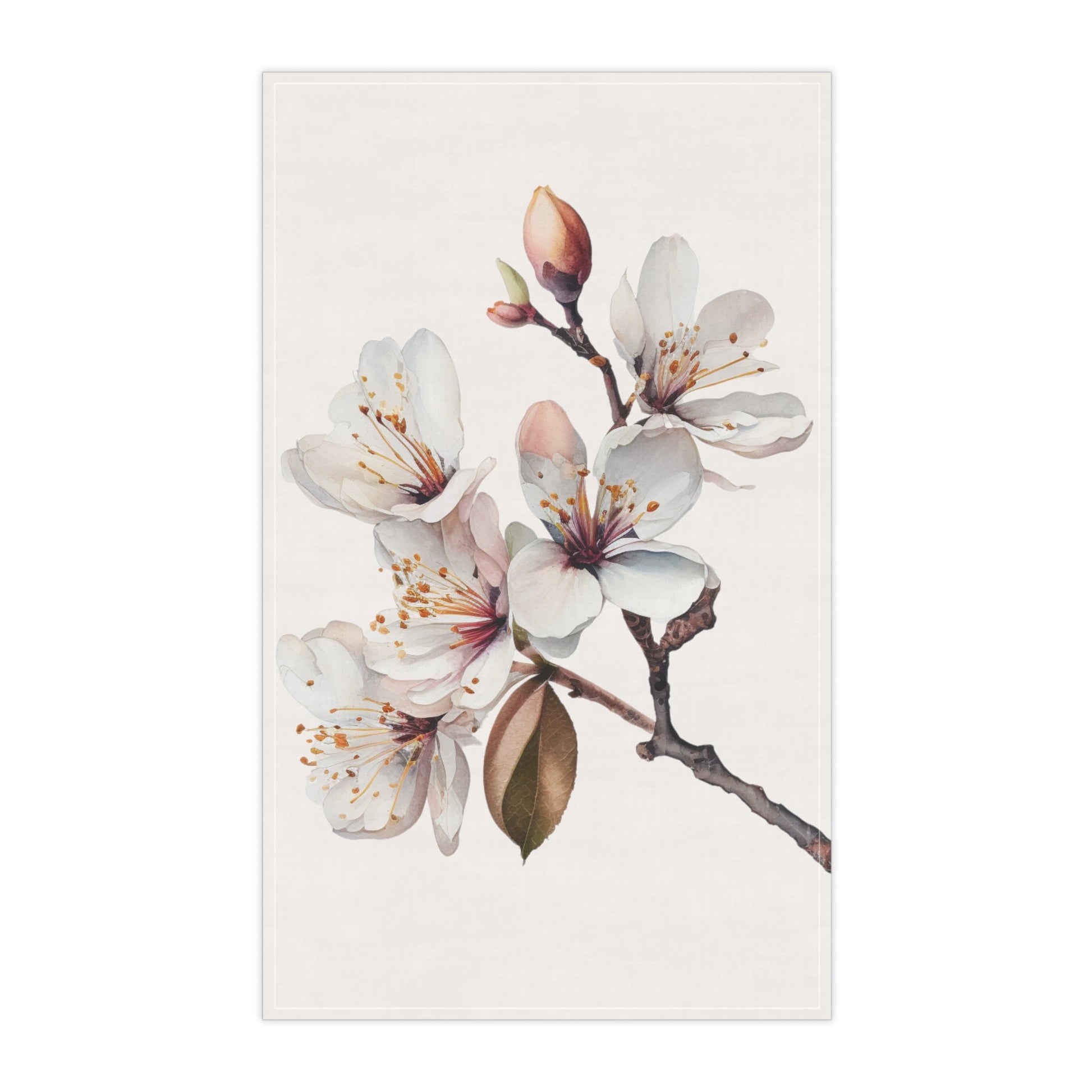 White Blossom Kitchen Towel (vS) - Kitchen Towel - Kristine Celestine