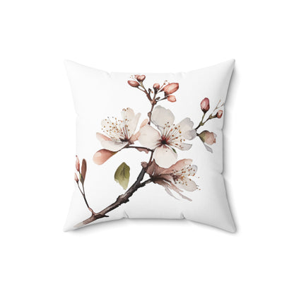 White Flower Square Pillow (v R) - Pillow - Kristine Celestine