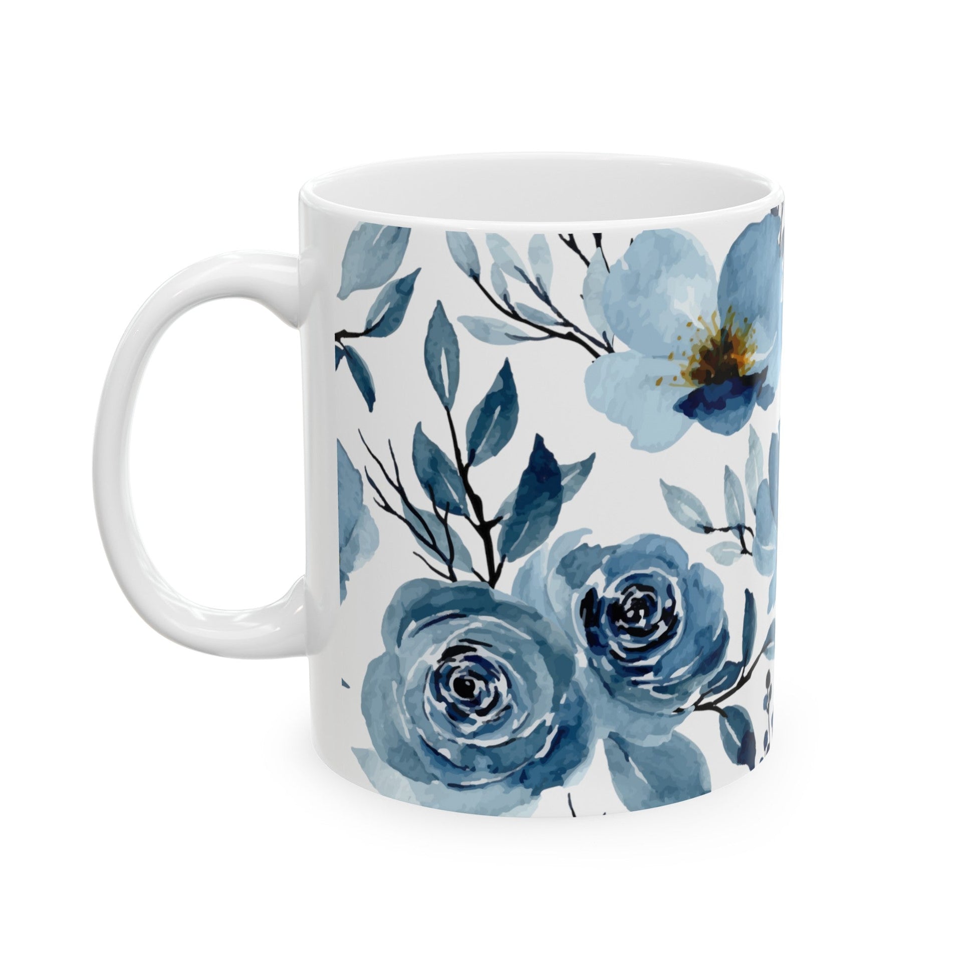 Winter Blue Rose Mug - Mug - Kristine Celestine