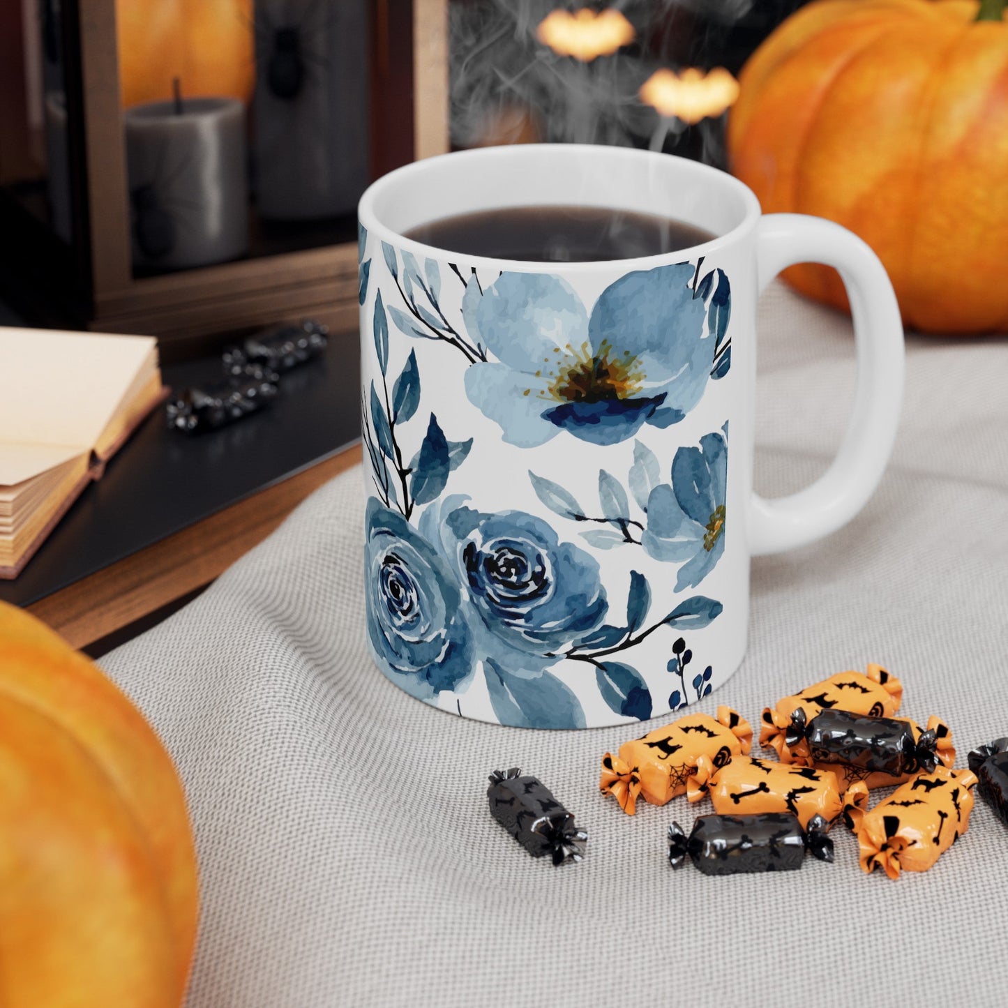 Winter Blue Rose Mug - Mug - Kristine Celestine