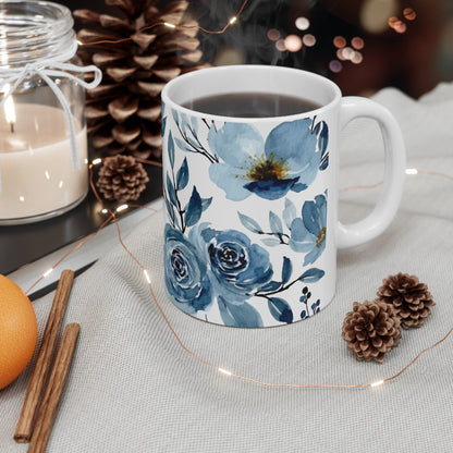 Winter Blue Rose Mug - Mug - Kristine Celestine