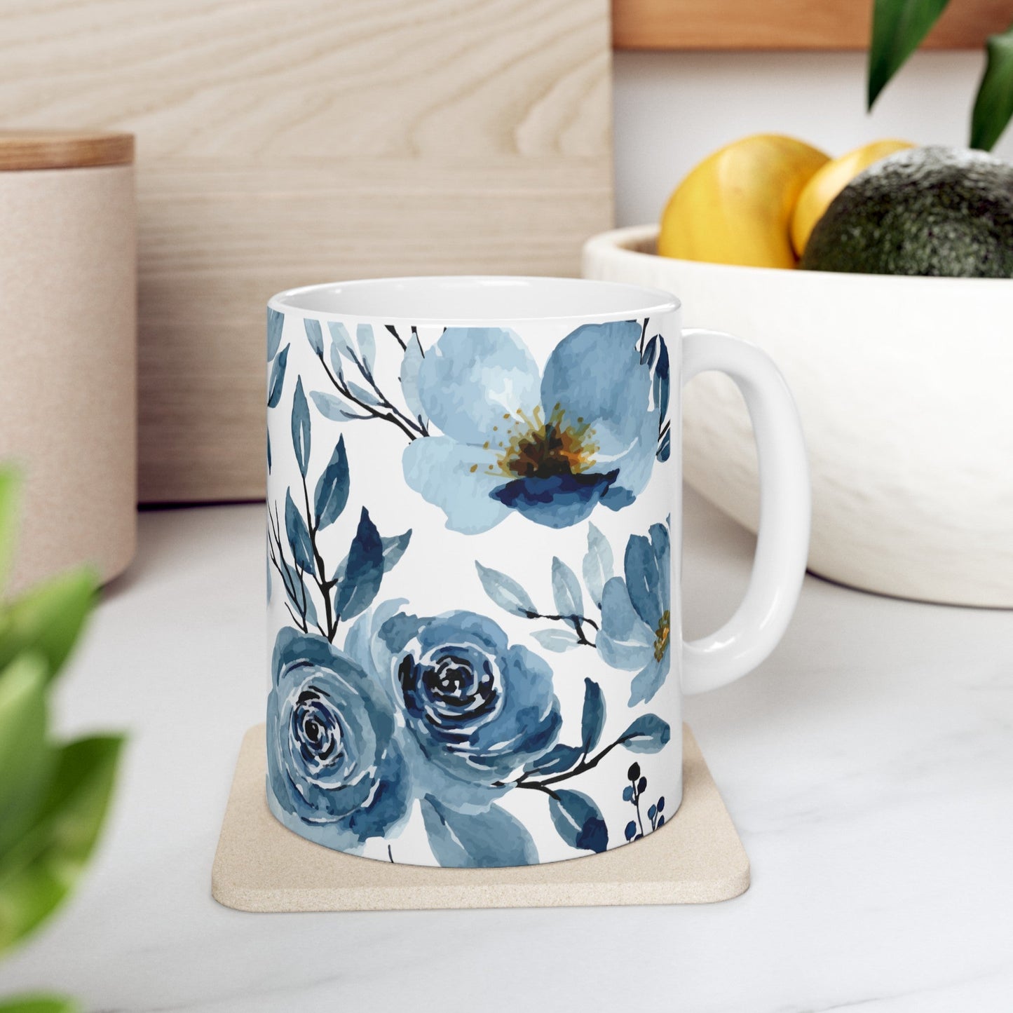 Winter Blue Rose Mug - Mug - Kristine Celestine