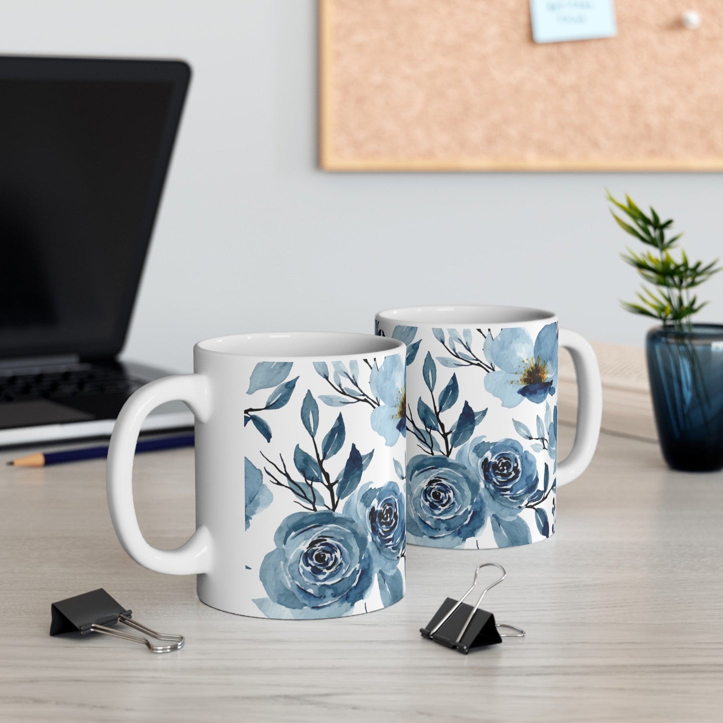 Winter Blue Rose Mug - Mug - Kristine Celestine