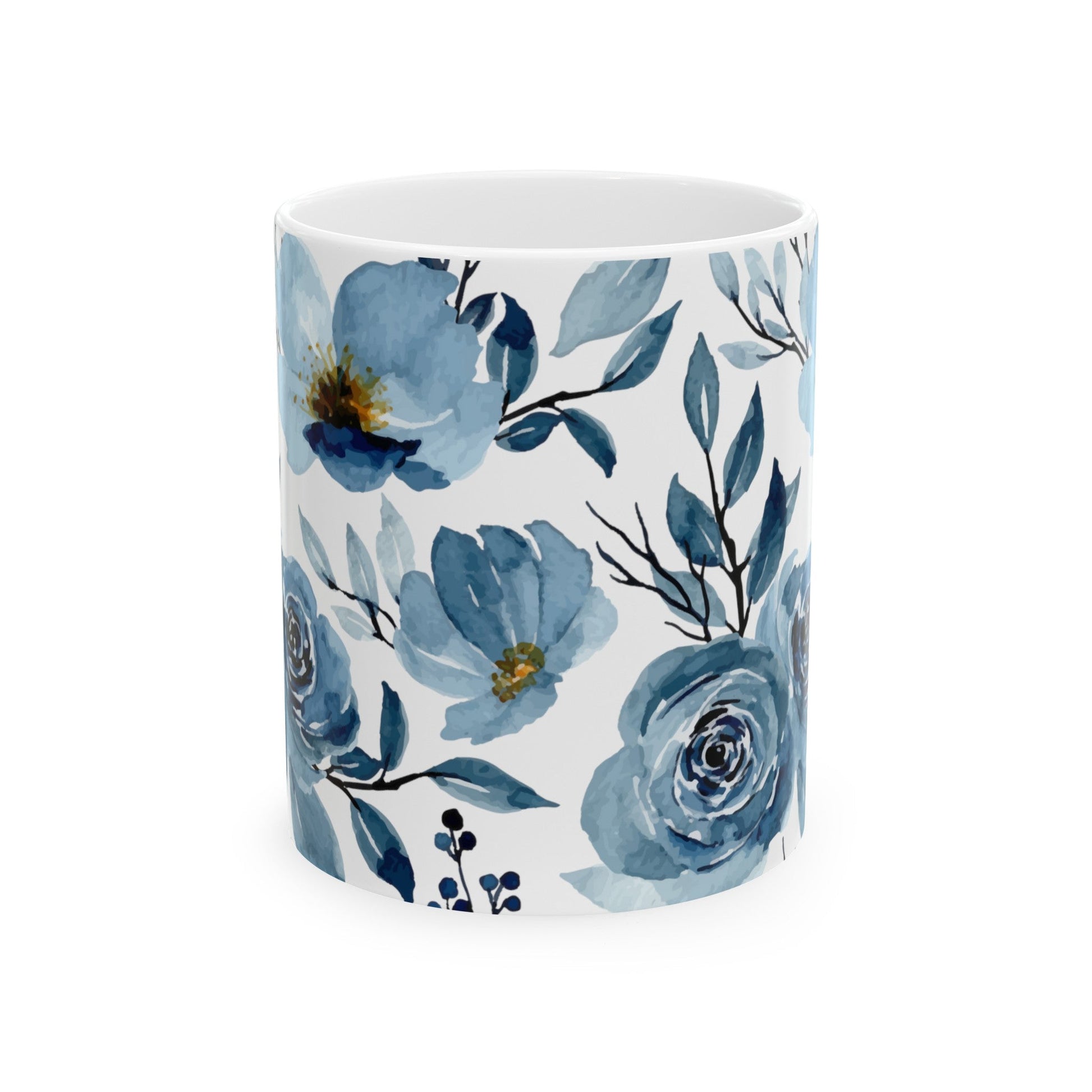 Winter Blue Rose Mug - Mug - Kristine Celestine