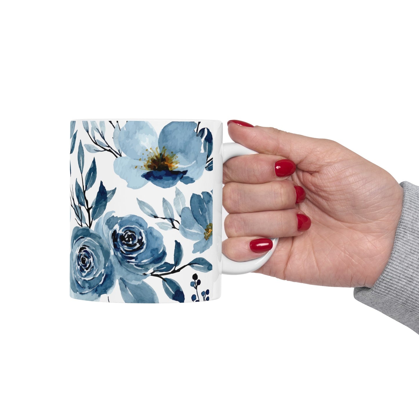 Winter Blue Rose Mug - Mug - Kristine Celestine