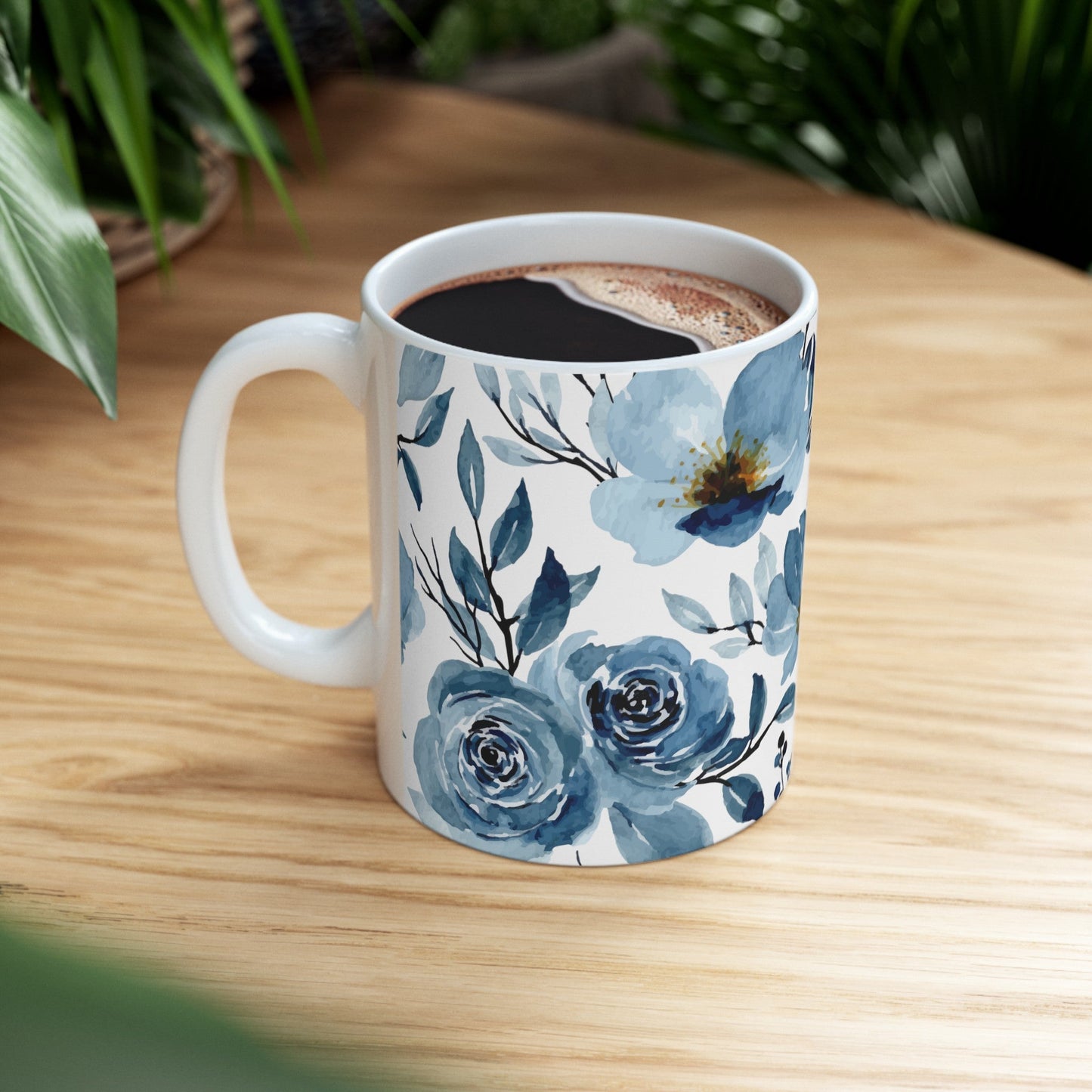 Winter Blue Rose Mug - Mug - Kristine Celestine