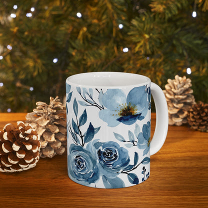 Winter Blue Rose Mug - Mug - Kristine Celestine